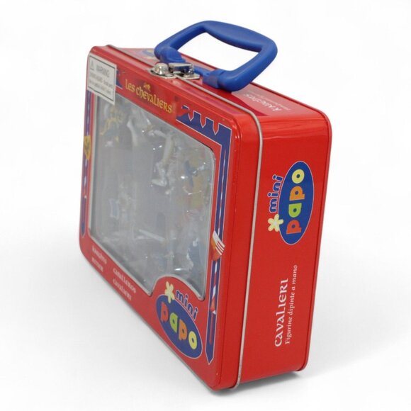 Mini Papo Les Chevaliers Knights Action Figures In Tin Carrying Case - Picture 2 of 6